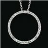 Image 5 : 14k White Gold .20 ctw Single Cut Diamond 16.15mm Circle of Life Pendant Necklac