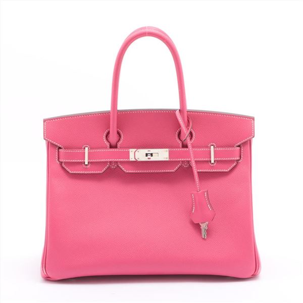 Hermes Rose Epsom Leather Palladium Hardware Birkin Handbag