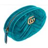 Image 2 : Gucci Blue Turquoise Chevron Velvet Matelasse GG Marmont Belt Waist Bag 75