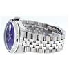 Image 9 : Rolex Mens Stainless Steel Purple Roman Diamond & Sapphire Datejust Wristwatch