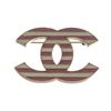 Image 1 : Chanel Pink White Striped CC Enamel Brooch