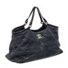Image 2 : Chanel Blue Leather Stitch Cabas CC Chain XL Tote Bag