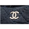 Image 5 : Chanel Blue Leather Stitch Cabas CC Chain XL Tote Bag