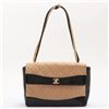 Image 1 : Chanel Beige Black Quilted Lambskin Leather CC Bicolor Flap Shoulder Bag