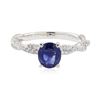 Image 2 : 1.90 ctw Sapphire and Diamond Ring - 14KT White Gold