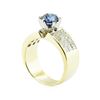 Image 4 : 3.45 ctw Round Brilliant Blue Sapphire And Diamond Ring - 18KT Yellow Gold