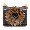 Image 1 : Fendi Black Snakeskin Floral Kan I Accented Micro Bag