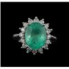 Image 2 : 5.89 ctw Emerald and Diamond Ring - 14KT White Gold