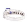 Image 3 : 0.89 ctw Sapphire and Diamond Ring - 18KT White Gold