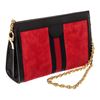 Image 3 : Gucci Red Suede Black Leather Ophidia Small Shoulder Bag