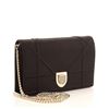 Image 1 : Christian Dior Black Satin Diorama Wallet on Chain