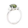 Image 4 : 3.33 ctw Green Tourmaline And Diamond Ring - Platinum