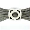 Image 7 : Estate 18k White Gold 6.5" Wide Scrunched Mesh Link Bracelet w/ 10mm Mabe Pearl