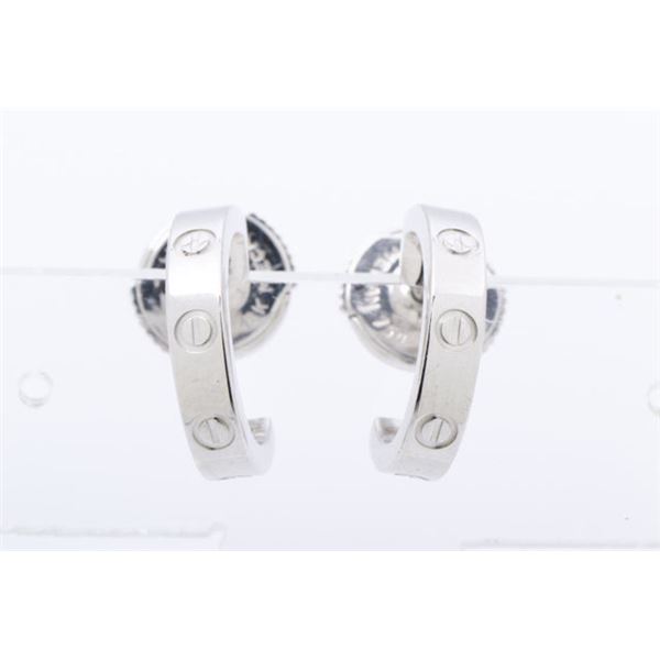 Cartier White Gold Love Mini Hoop Earrings