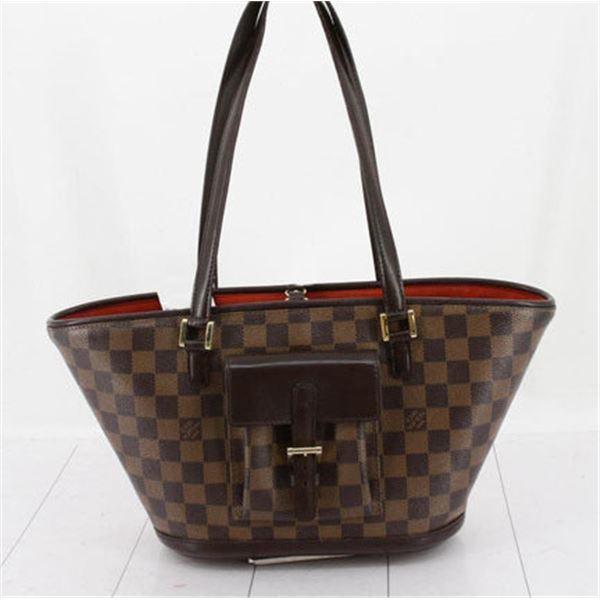 Louis Vuitton Damier Ebene Canvas Leather Manosque PM Shoulder Bag