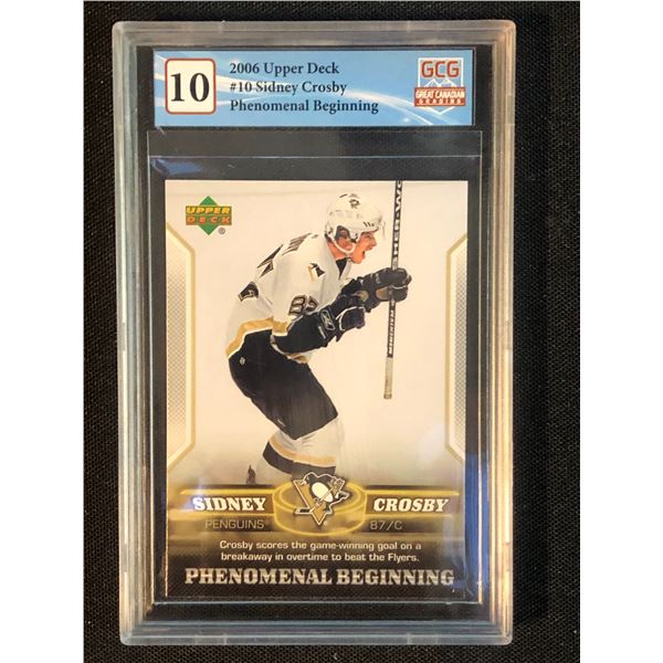 2006-07 UPPER DECK NO. 10 SIDNEY CROSBY PHENOMENAL BEGINNING (GCG 10)