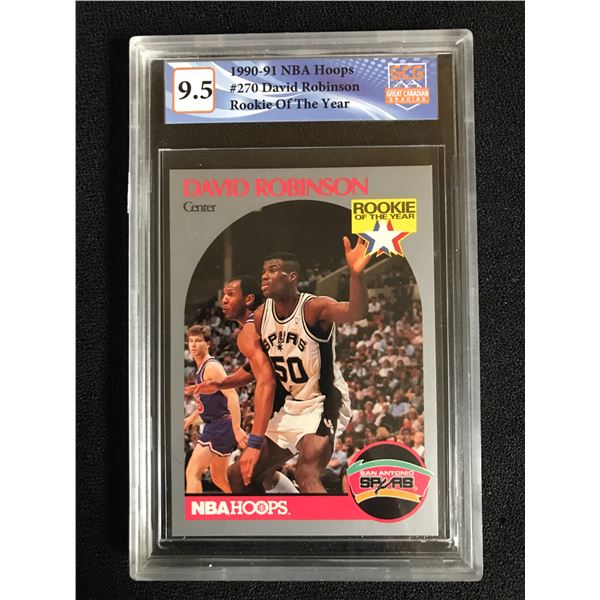 1990-91 NBA HOOPS NO. 270 DAVID ROBINSON RC (GCG 9.5)