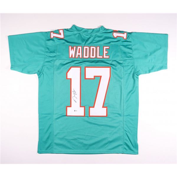 JAYLEN WADDLE SIGNED MIAMI DOLPHINS PRO STYLE FOOTBALL JERSEY (BECKETT COA)