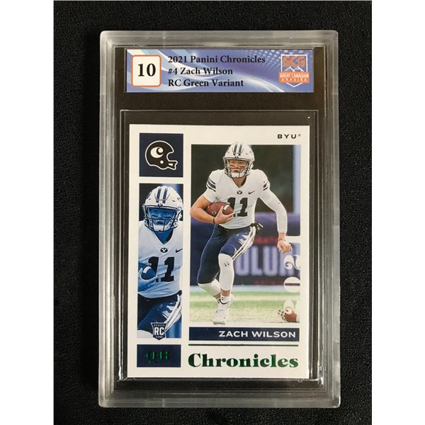 2021 PANINI CHRONICLES NO. 4 ZACH WILSON RC (GCG 10)
