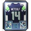 Image 1 : D.K Metcalf Signed 35x43 Custom Framed Jersey Display (JSA)