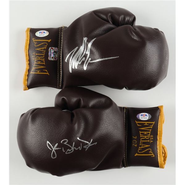 Mike Tyson & Buster Douglas Signed Pair of (2) Vintage Everlast Boxing Gloves (PSA & Tyson)