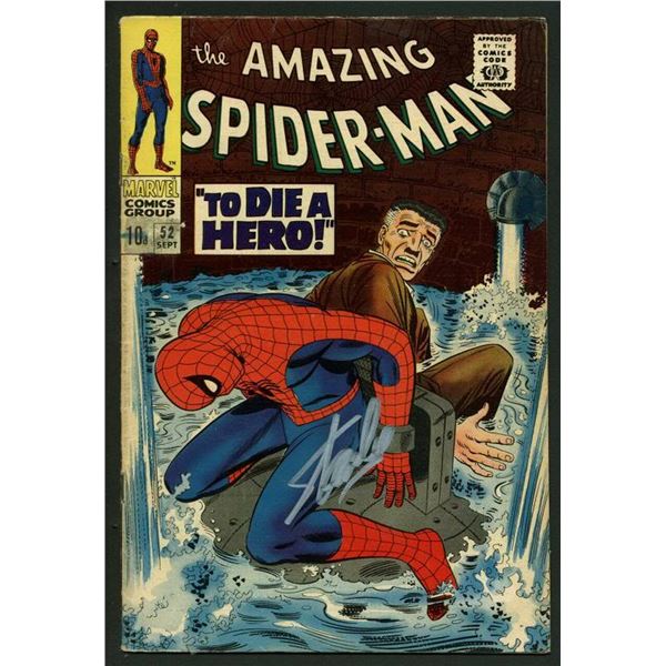 STAN LEE SIGNED AMAZING SPIDER-MAN NO. 52 (PSA/DNA)