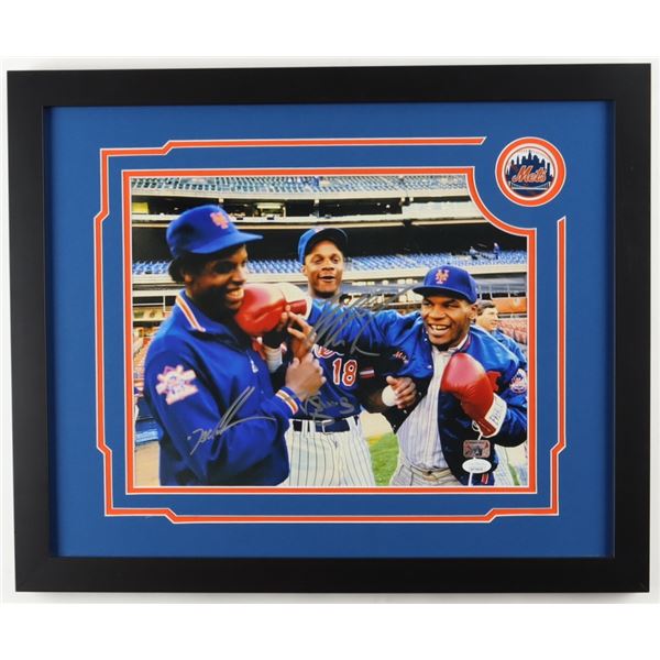 MIKE TYSON, DOC GOODEN AND DARRYL STRAWBERRY SIGNED 16X20 PHOTO (FITTERMAN COA)