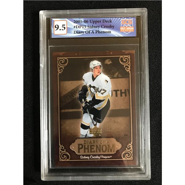 2005-06 UPPER DECK NO. DP15 SIDNEY CROSBY DAIRY OF A PHENOM (GCG 9.5)