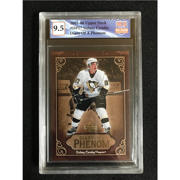 2005-06 UPPER DECK NO. DP17 SIDNEY CROSBY DIARY OF A PHENOM (GCG 9.5)