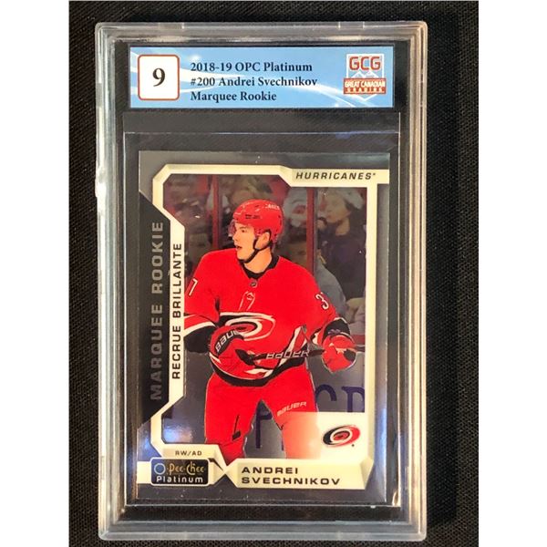 2018-19 OPC PLATINUM NO. 200 ANDREI SVECHNIKOV MARQUEE ROOKIE (GCG 9)