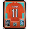 Image 1 : DeVante Parker Signed 35x43 Custom Framed Jersey Display (JSA)