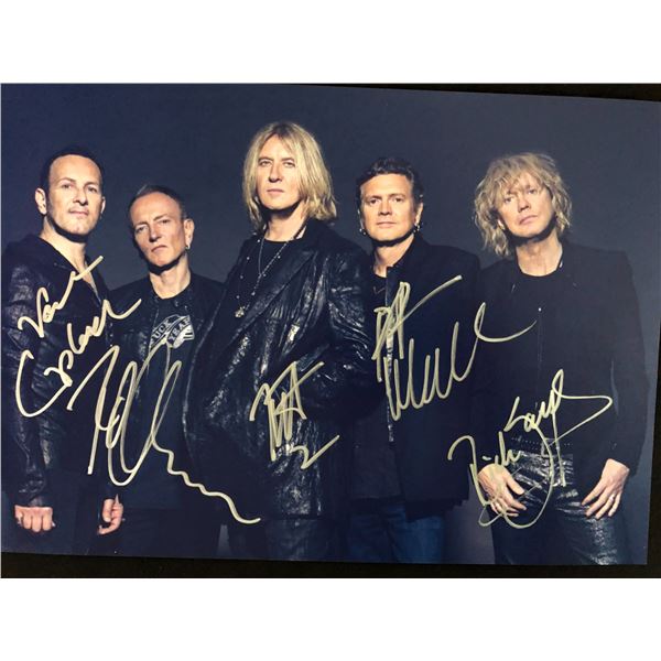 DEF LEPPARD BAND SIGNED 8X10 PHOTO (RA COA)