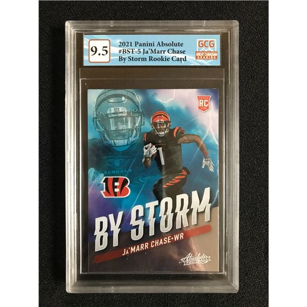 2021 PANINI ABSOLUTE NO. BST-5 JA'MAAR CHASE BY STORM RC (GCG 9.5)