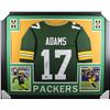 Image 1 : Davante Adams Signed 35x43 Custom Framed Jersey Display (Beckett)