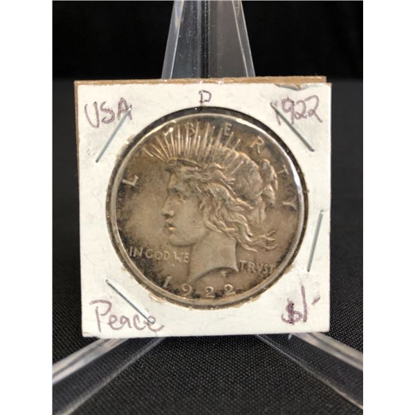 1922 USA PEACE SILVER DOLLAR