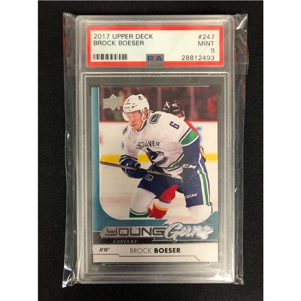 2017-18 UPPER DECK NO. 247 BROCK BOESER YOUNG GUNS (PSA 9)