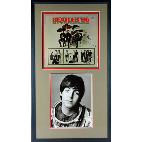 Paul Mccartney Signed Authentic Framed Beatles '65 Album Display PSA/DNA