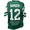 Image 1 : JOE NAMATH SIGNED JETS CAREER STATS PRO STYLE JERSEY (JSA COA)