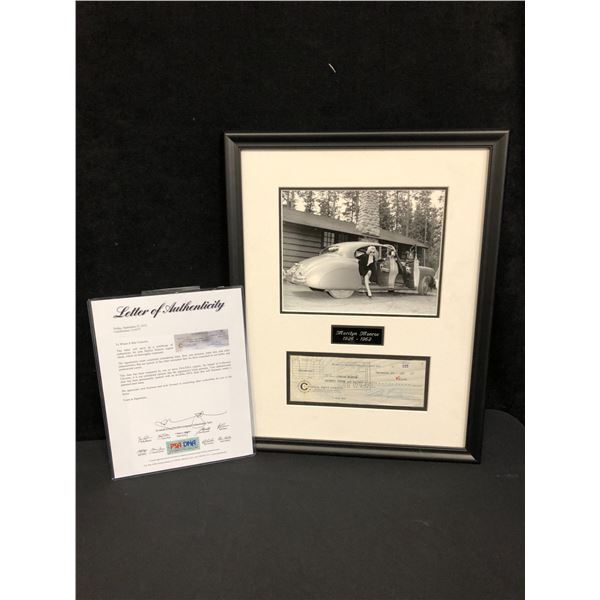 MARILYN MUNROE SIGNED AND CUSTOM FRAMED BANK CHEQUE (PSA LOA)