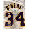 Image 2 : SHAQUILLE O'NEAL SIGNED LA LAKERS PRO STYLE JERSEY (BECKETT COA)