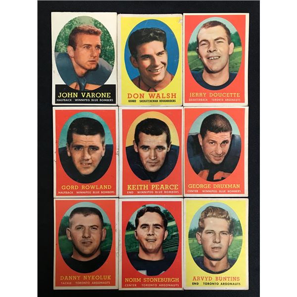 1950'S AND 60'S FOOTBALL CARD LOT