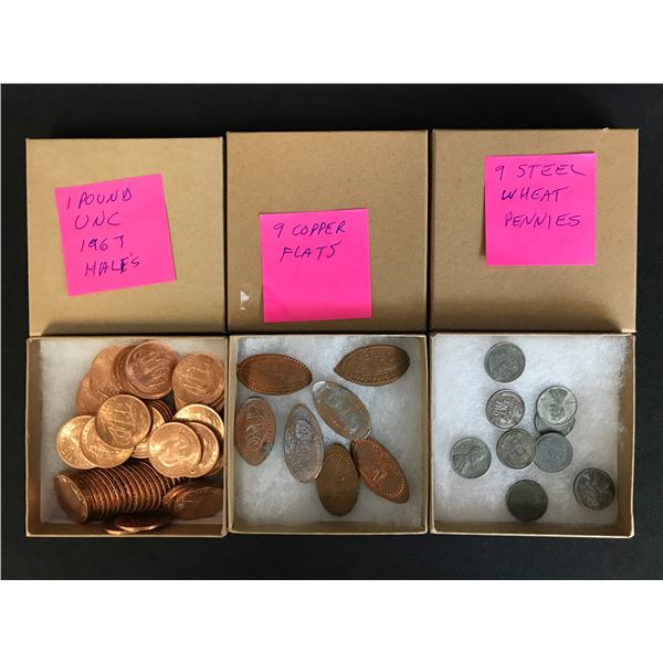 VARIOUS COIN LOT (COPPER PENNIES, ROUNDS AND OLD COINS)