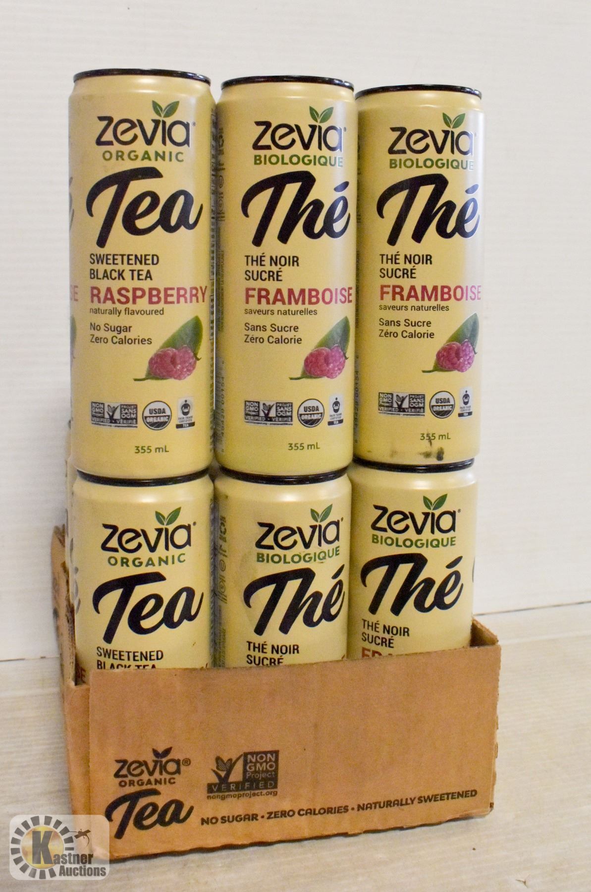 12 PACK OF ZEVIA ORGANIC TEA RASPBERRY NATURALLY