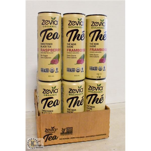 12 PACK OF ZEVIA ORGANIC TEA RASPBERRY NATURALLY