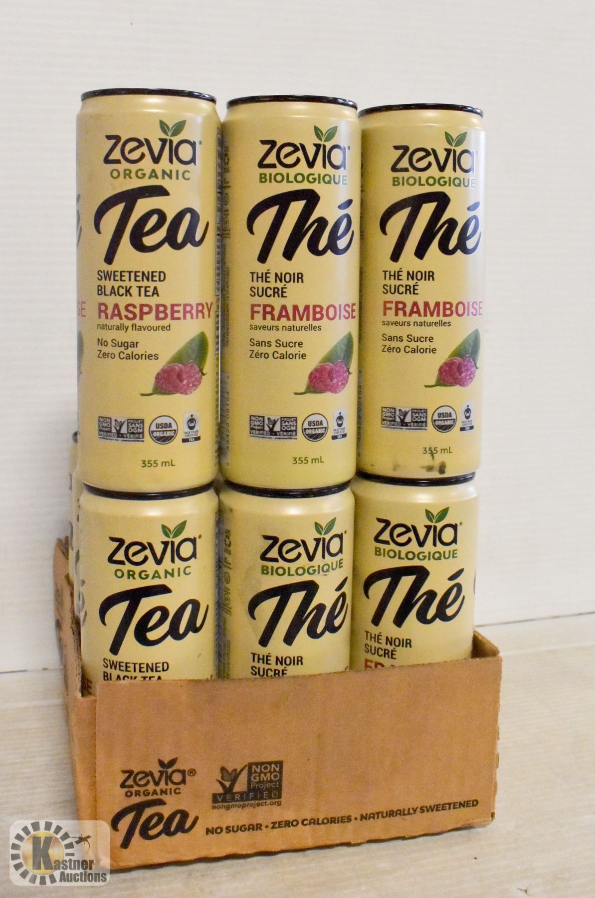12 PACK OF ZEVIA ORGANIC TEA RASPBERRY NATURALLY