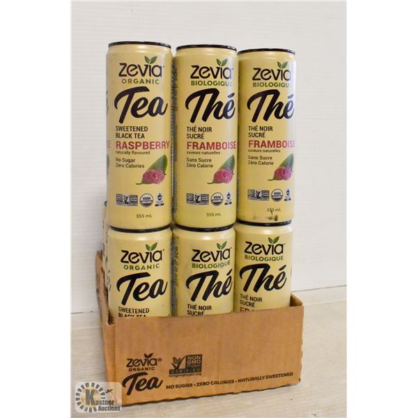 12 PACK OF ZEVIA ORGANIC TEA RASPBERRY NATURALLY