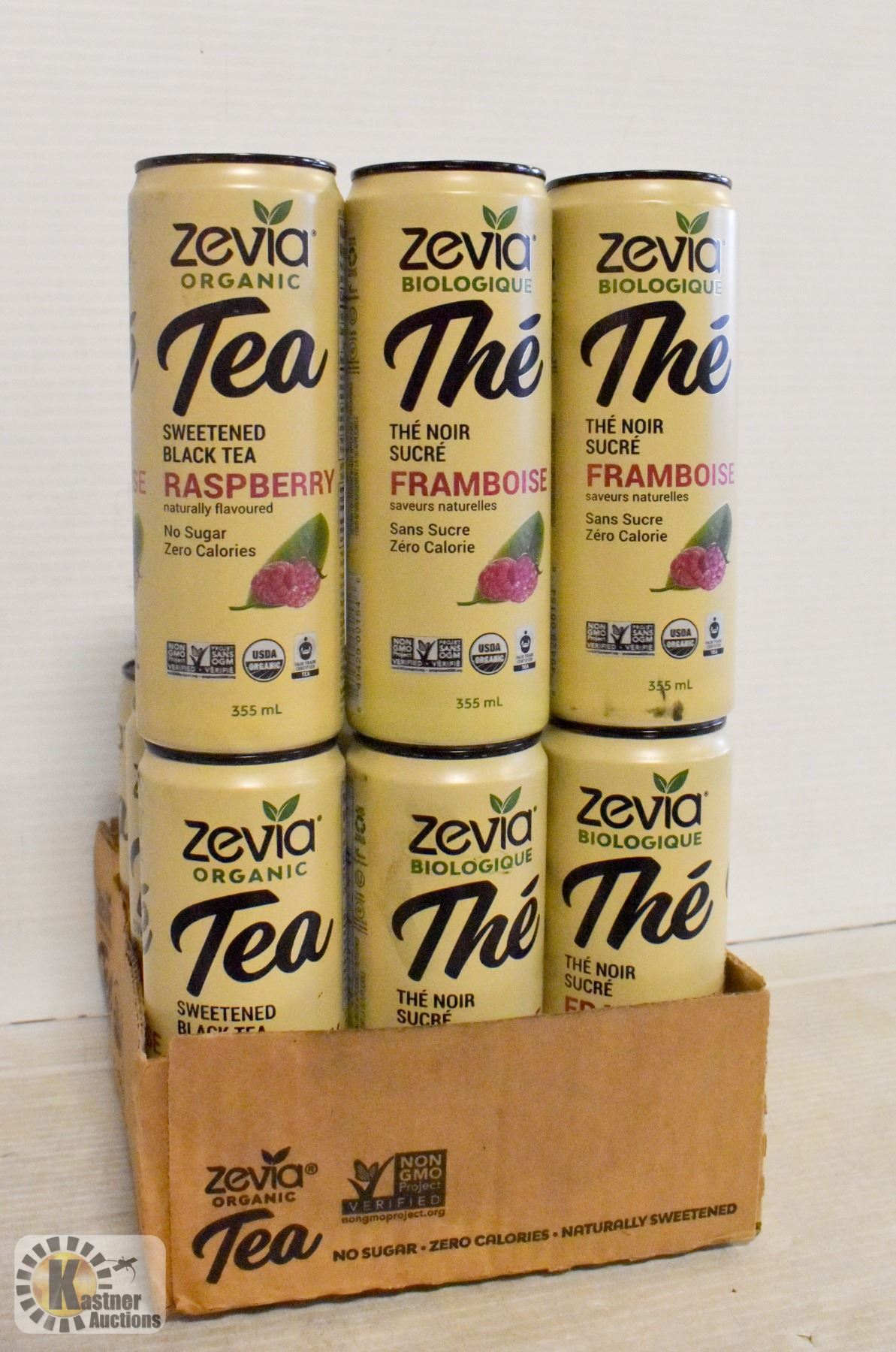 12 PACK OF ZEVIA ORGANIC TEA RASPBERRY NATURALLY