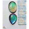 Image 1 : 28)  LOT OF 2 TRIP LATE OPAL LAB CREATED GEMSTONES