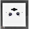 Image 1 : #22-FRESH WATER PEARL STUD EARRING BLACK