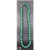 Image 1 : #37-GREEN BEAD MALACHITE NECKLACE10MM/ 17"